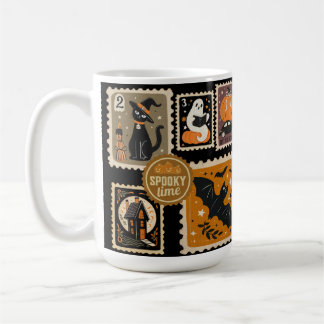 Halloween-taloky Tid Postal Frimärke Spöken Fladde Kaffemugg