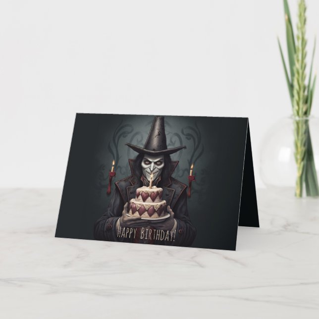 Halloween-taloky Vampire-födelsedagskort Kort (Framsida)