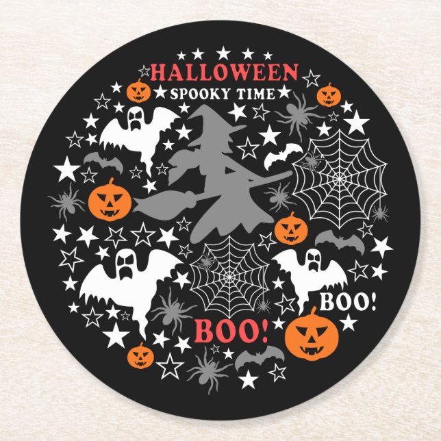 Halloween-talokytid Underlägg Papper Rund (Framsidan)