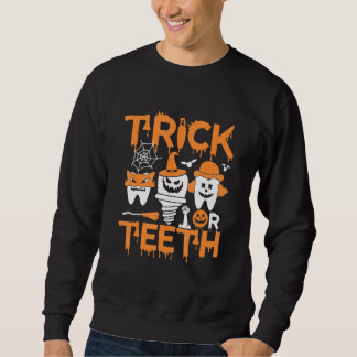 Halloween Tänder Tandläkare Halloween Godis Lång Ärmad Tröja