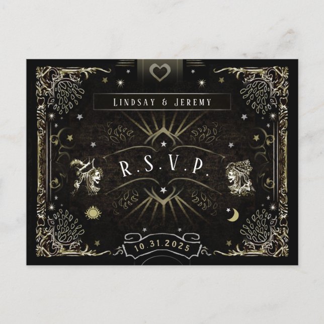 Halloween-Tarot Card-MENU som matchar OSA PostCard Inbjudan Vykort (Framsida)