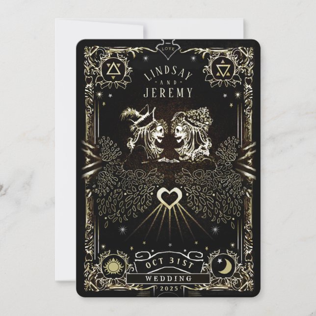 Halloween-Tarot Card tillsammans med inbjudan (Framsida)