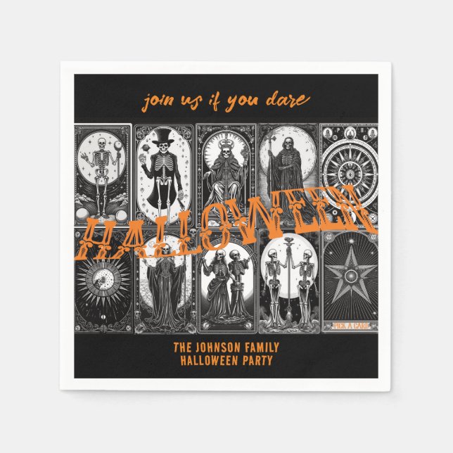 Halloween Tarot Orange Cosplay Spooktacular Party Pappersservett (Framsidan)