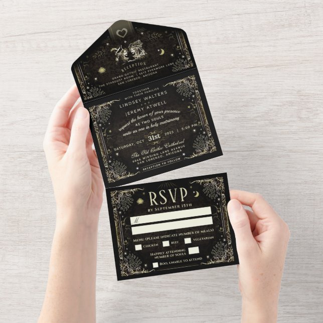 Halloween Tarot "Tillsammans med" Bröllop MENU (Tearaway)