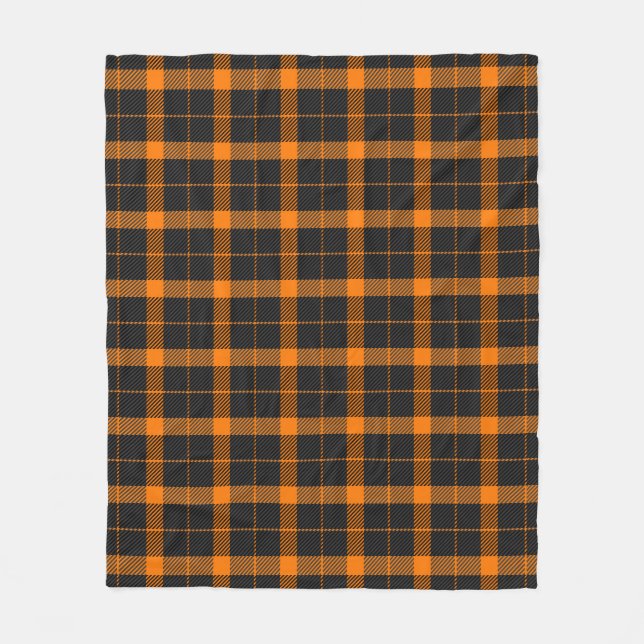 Halloween Tartan plaid. Scottish pattern in orange Fleecefilt (Framsidan)