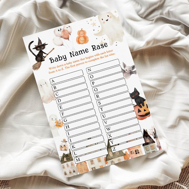 Halloween Tävling-babyvykort för Namn- (Skapare uppladdad)