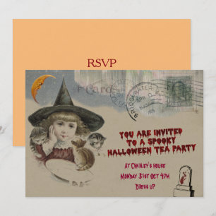 Halloween Tea Party-inbjudan Inbjudningar
