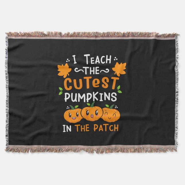 Halloween Teacher Cutest Pumpkins Birthday Filt (Framsidan)