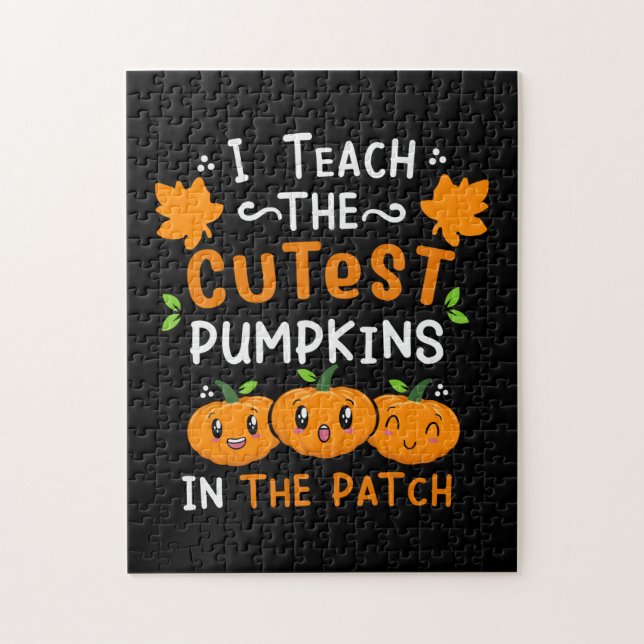 Halloween Teacher Cutest Pumpkins Birthday Pussel (Vertikal)