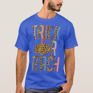 Halloween Teacher Gift Trick Or Teach Leopard Pump T Shirt