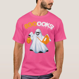 Halloween Teacher Librarian Books Reading Ghost Pu T Shirt