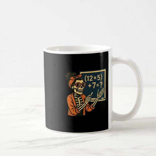 Halloween Teacher Six Seven Meme 6 7 Skeleton Spoo Kaffemugg (Höger)