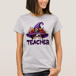 Halloween Teacher Witch Hat Tshirt T Shirt