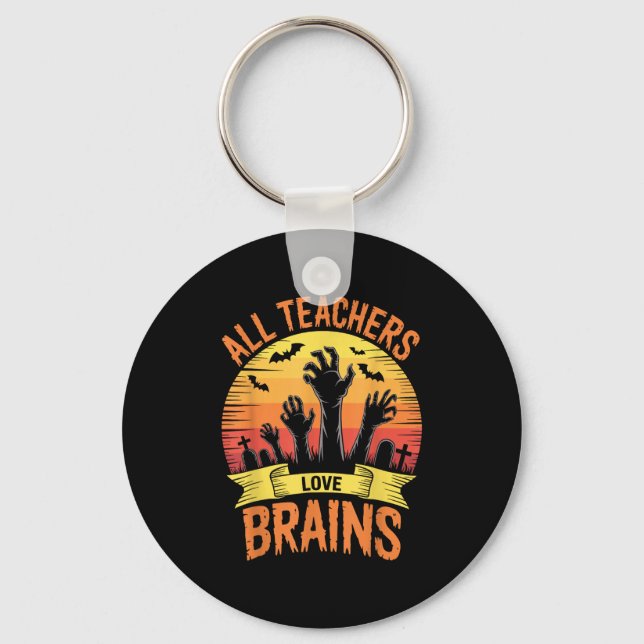 Halloween Teachers Shirts Women Men All Teachers L Nyckelring (Framsida)