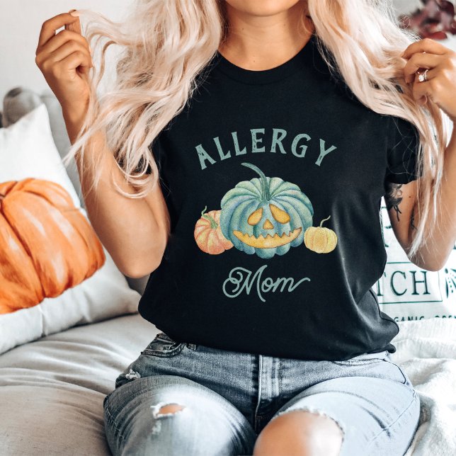 Halloween Teal Pumpkin Allergy Mamma T Shirt (Skapare uppladdad)