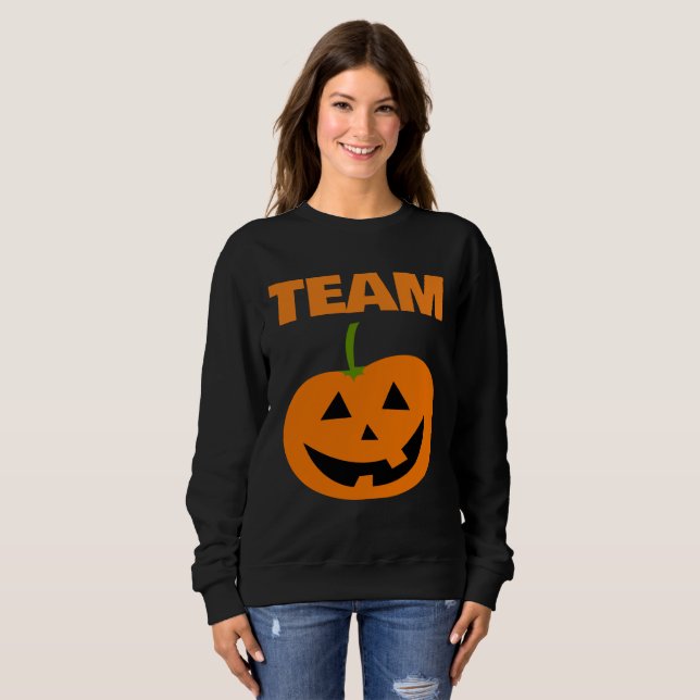 HALLOWEEN TEAM PUMPKIN T-SHIRTS-SWEATSHIRTS T SHIRT (Hel framsida)