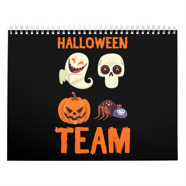 Halloween Team Skeleton Pumpkin Ghost Spider Spook Kalender (Omslag)