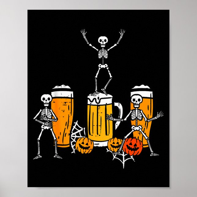 Halloween Team Skeletons Dancing Funny Costume Par Poster (Framsidan)