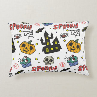 Halloween-tecken: Whimsical Seamless Mönster Prydnadskudde