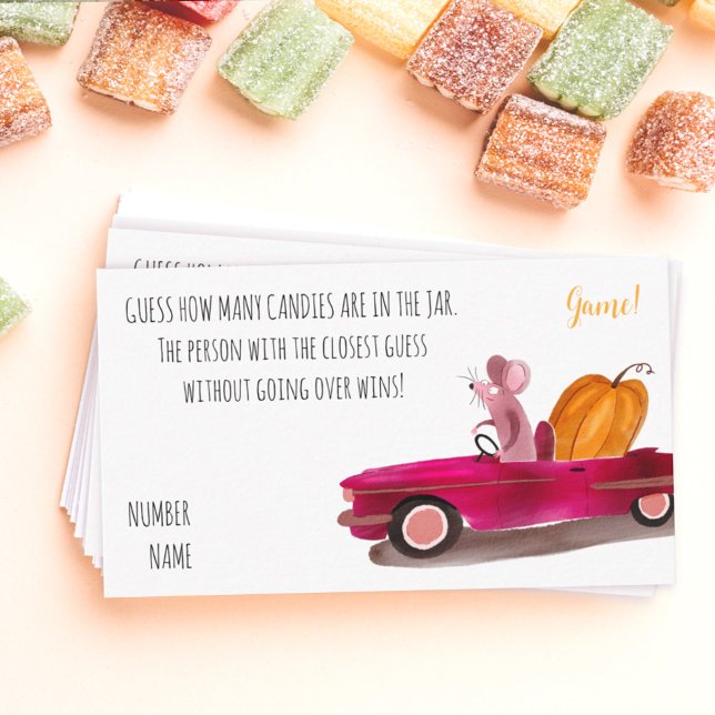 Halloween Tecknad Pumpkin Candy Guessing Game Tilläggskort (Skapare uppladdad)