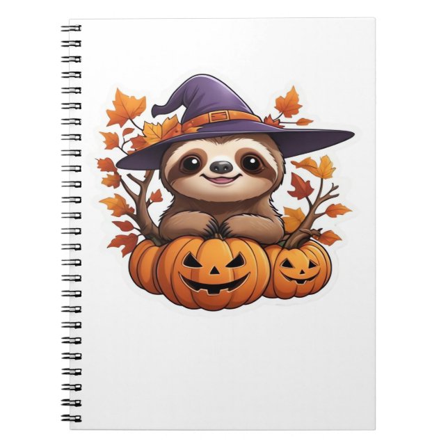 Halloween Tecknad Sloth Classic T-Shirt Anteckningsbok (Framsidan)