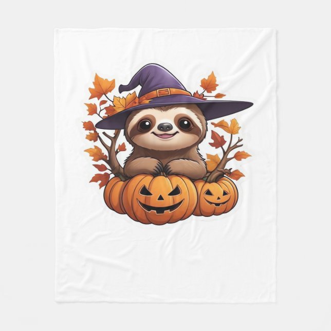 Halloween Tecknad Sloth Classic T-Shirt Fleecefilt (Framsidan)