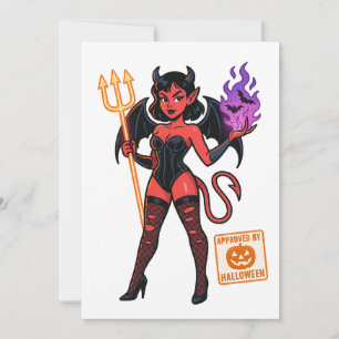 Halloween Tecknad Succubus - Mörk och uppspelning Inbjudningar