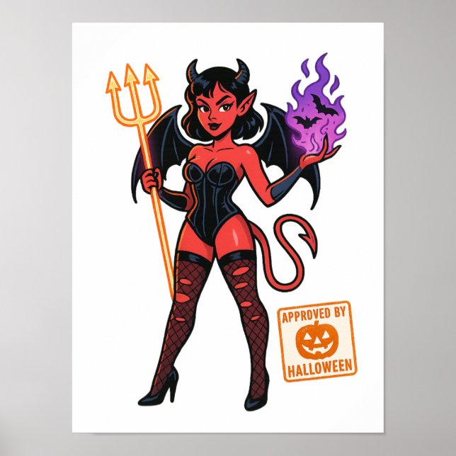 Halloween Tecknad Succubus - Mörk och uppspelning Poster (Framsidan)
