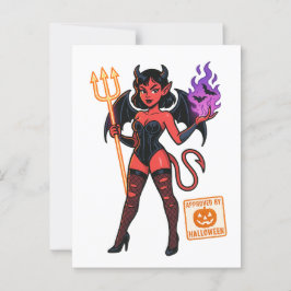 Halloween Tecknad Succubus - Mörk och uppspelning Vykort