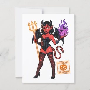 Halloween Tecknad Succubus - Mörk och uppspelning Vykort