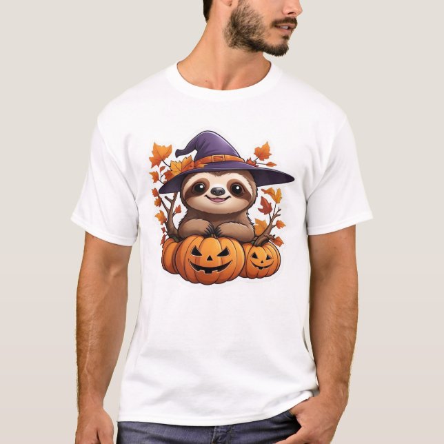 Halloween Tecknad Trögdjur Klassisk T-Shirt (Framsida)