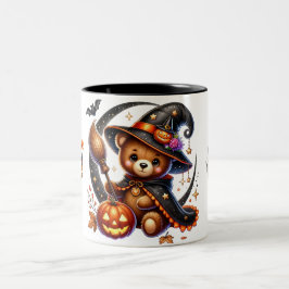 Halloween Teddybjörn Trollkarl Högtid Två-Tonad Mugg