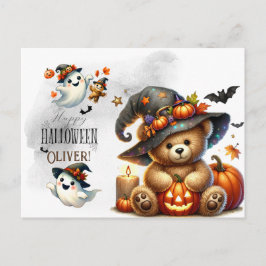 Halloween Teddybjörn Trollkarl Högtid Vykort