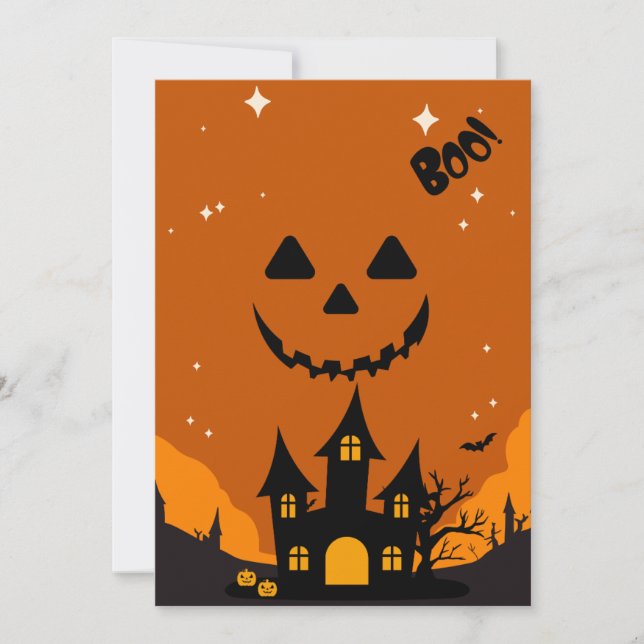 Halloween-tema Barnkalas Inbjudan (Framsida)
