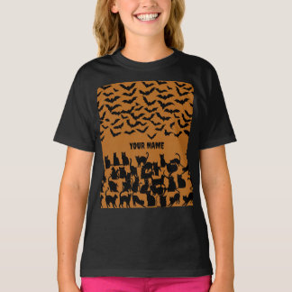 Halloween-tema för barn - Svart katt och fladdermu T Shirt