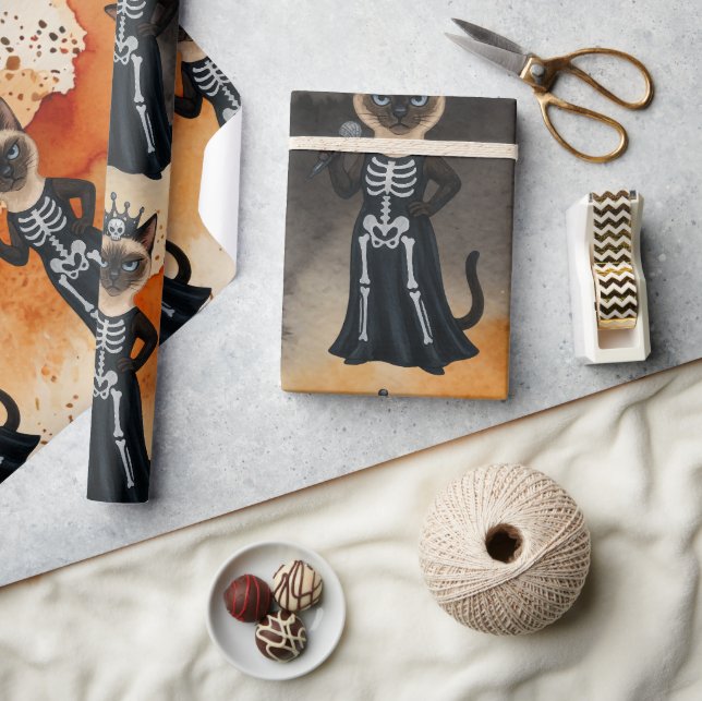 Halloween-tema för siamesk katt-älskare presentpapper (Hantverk)