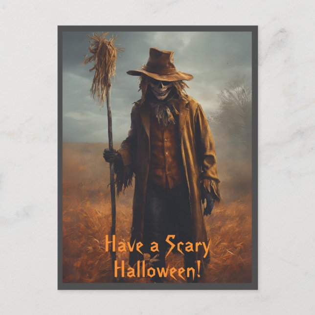 Halloween-tema - Scary Tittar Fågelskrämma Vykort (Framsida)