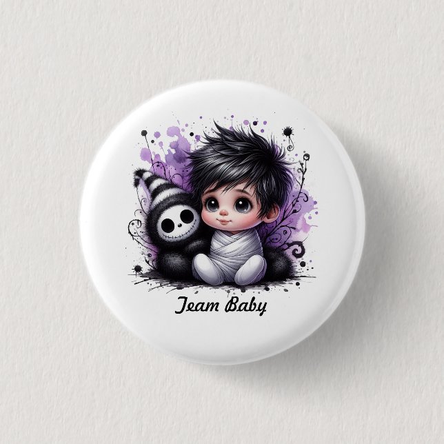 Halloween-temad babystölder - Lila Gothic Baby Knapp (Framsida)