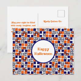 Halloween-temad mönster helg vykort