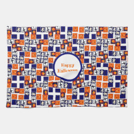 Halloween-temad mönster kökshandduk