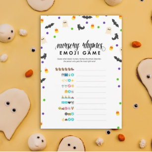 Halloween-temamynsgård Rhyme emoji duschspel Program