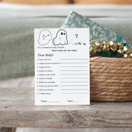 Halloween-teman önskemål för babyduschspelet inbjudningar