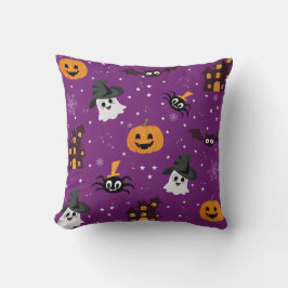 Halloween-temat lila sömlös mönster kudde