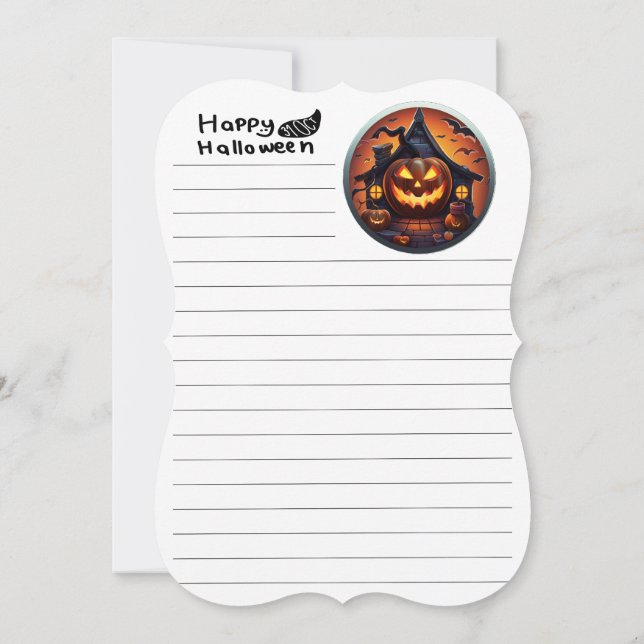 Halloween-temat platta kort (Baksida)