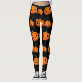 Halloween-temat pumpkin mönster leggings