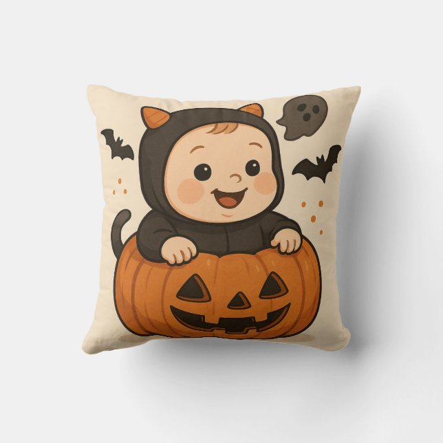 Halloween-tematiserad babybildkudde kudde (Baksida)