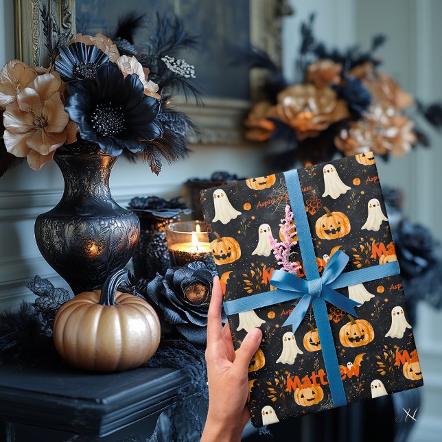 Halloween tematisk för barn personlig presentpapper (Skapare uppladdad)