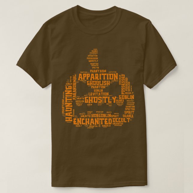 Halloween Terms Scary Pumpkin List Ord Cloud T Shirt (Design framsida)