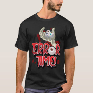 Halloween Terror Time Zombie Hand med Öga T Shirt