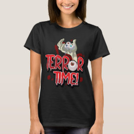 Halloween Terror Time Zombie Hand med Öga T Shirt